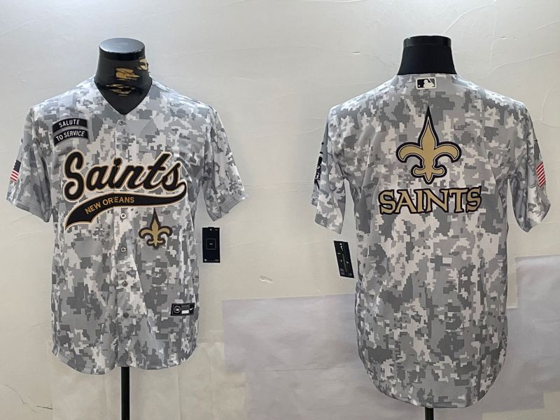 Men New Orleans Saints Blank Nike Arctic Camo 2024 Salute to Service Limited NFL Jersey style 7